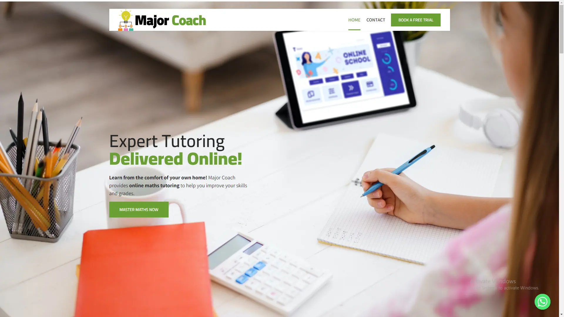Personal Portfolio Website Snapshot: Major Coach